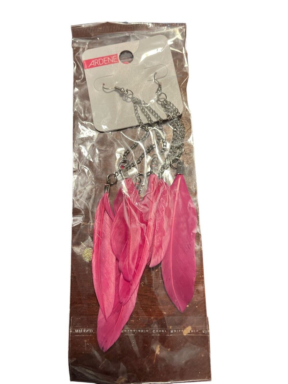 ARDENE PINK FEATHER EARRINGS